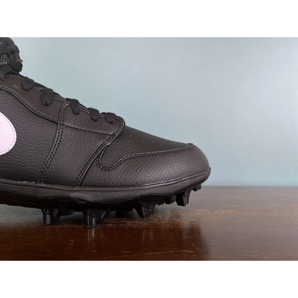 Jordan 1 Mid TD Alpha Menace Football Cleats Black/White Men's Sz 13 FJ6805-001 - Picture 5 of 11